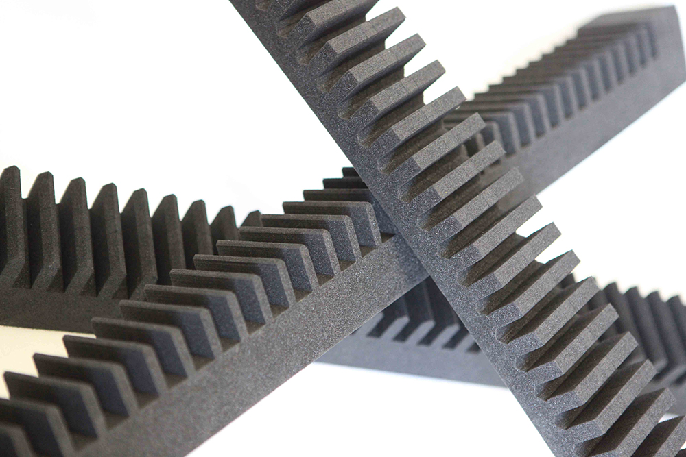 contour cut foam strips cut on vertical contour cutter.